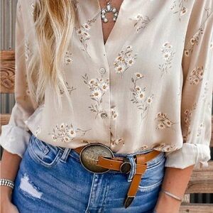 Floral Cream Blouse